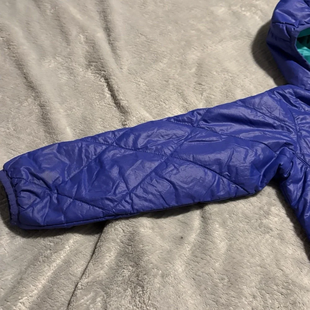 L.L. Bean Jacket Kids M 5-6: Purple/Blue Hooded Down Puffer Winter Coat
